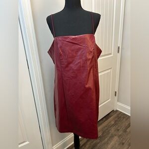Wild Fable Red Faux Leather Strapless Mini Dress NWT Women’s XXL